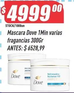 Supermercados Comodin Dove mascara 1min varias fragancias oferta