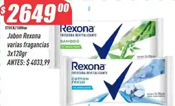 Supermercados Comodin Rexona jabon varias fragancias oferta