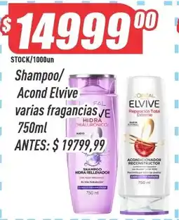 Supermercados Comodin Elvive shampoo/ acondicionador varias fragancias oferta