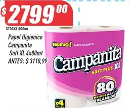 Supermercados Comodin Campanita papel higienico soft plus xl oferta