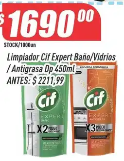 Supermercados Comodin Cif limpiador expert baño/vidrios / antigrasa dp 450ml oferta