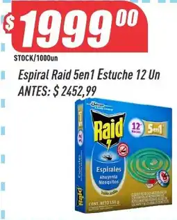 Supermercados Comodin Raid espirales 5en1 oferta