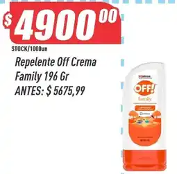 Supermercados Comodin Off! repelente off crema family oferta