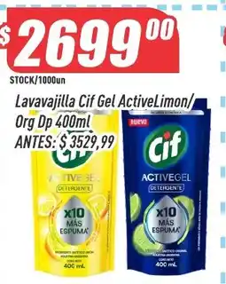 Supermercados Comodin Cif lavavajilla gel active limon/org dp oferta