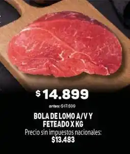 Makro Bola de lomo a/v y feteado x kg oferta