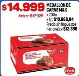 Makro M&k - medallon de carne oferta