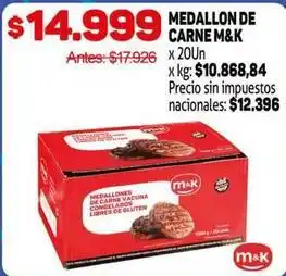 Makro M&k - medallon de carne oferta