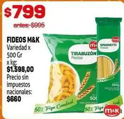 Makro M&k - fideos oferta