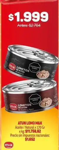 Makro M&k - atun lomo oferta