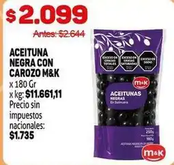 Makro M&k - aceituna negra con carozo oferta