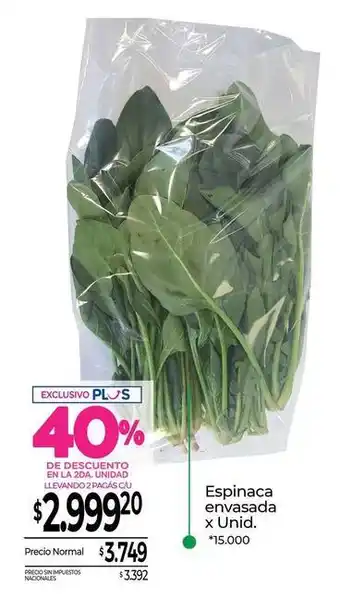 Espinaca envasada