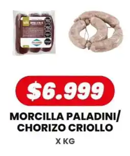 Autoservicio Capo Paladini morcilla/chorizo criollo oferta