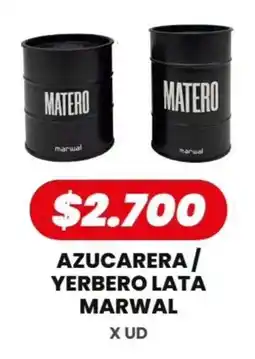 Autoservicio Capo Marwal azucarera / yerbero lata oferta