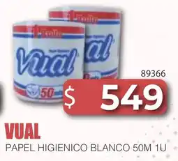Masivos Vual papel higienico blanco 50m 1u oferta