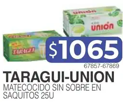 Masivos Taragui-union matecocido sin sobre en saquitos 25u oferta