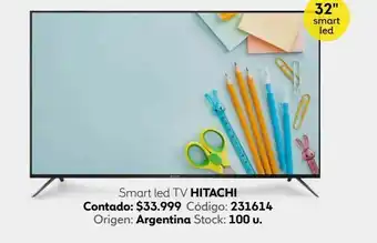 Coppel Smart led tv 32" hitachi cdh-le32smart19 oferta