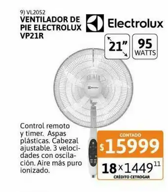 Samsung Ventilador de pie electrolux 21" vp21r oferta
