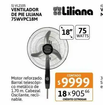 Samsung Ventilador de pie 18" liliana par/cro 75w vpc18m oferta