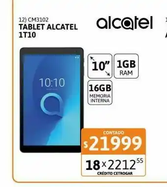 Tablet alcatel 1t10 10" 1-16gb negra