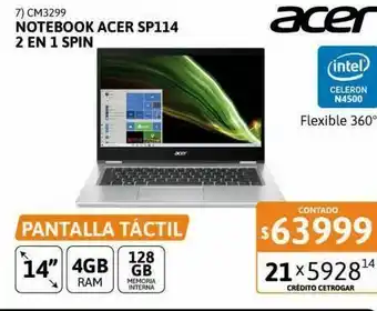 Samsung Notebook acer sp114 2 en 1 spin oferta