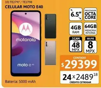 Samsung Celular motorola e40 6,5" 4/64 48mp rosa oferta