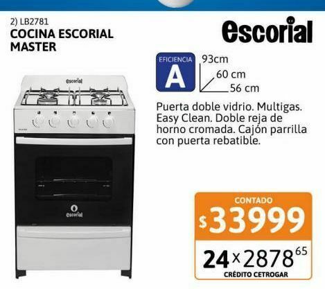 COCINA ESCORIAL MASTER 56 INOX - COCINAS - COCINAS Y HORNOS - CATEGORIAS