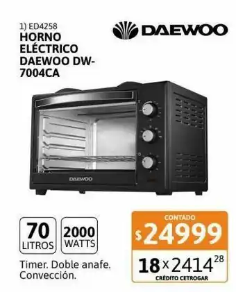 Samsung Horno eléctrico daewoo 70 litros dw-7004ca oferta