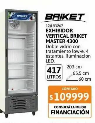 Samsung Exhibidora vertical briket master 4300 417 litros oferta
