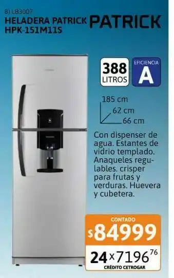 Samsung Heladera con freezer patrick 393 litros hpk151m11s oferta