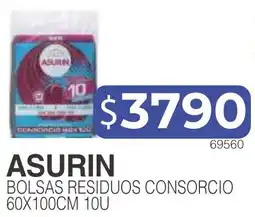 Masivos Asurin bolsas residuos consorcio 60x100cm 10u oferta