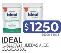 Masivos Ideal toallitas humedas aloe/ clasicas 50u oferta