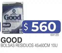 Masivos Good bolsas residuos 45x60cm 10u oferta