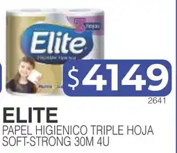 Masivos Elite papel higienico triple hoja soft-strong 30m 4u oferta