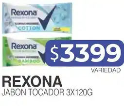 Masivos Rexona jabon tocador oferta