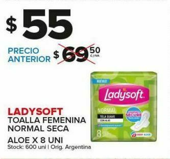 Carrefour Maxi Toallas femeninas ladysoft 8un oferta