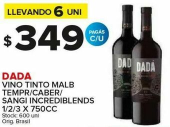 Carrefour Maxi Vino tinto dada 750cc oferta