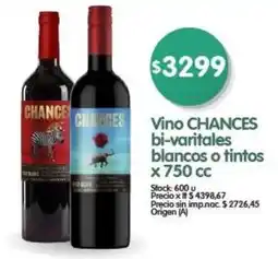 Supermercados Buenos Días Vino chances bi-varitales blancos o tintos oferta