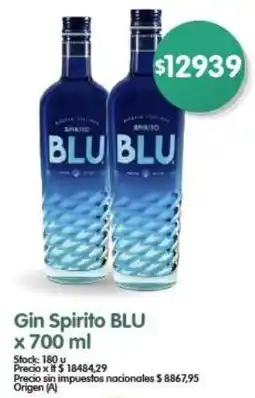 Supermercados Buenos Días Gin Spirito BLU oferta