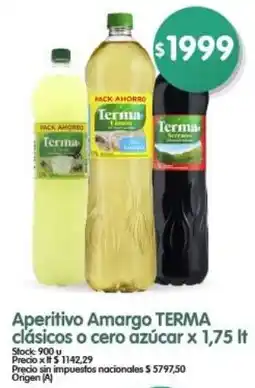 Supermercados Buenos Días Aperitivo amargo terma clásicos o cero azúcar oferta