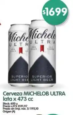 Supermercados Buenos Días Cerveza michelob ultra oferta