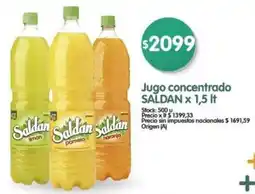 Supermercados Buenos Días Jugo concentrado saldan oferta