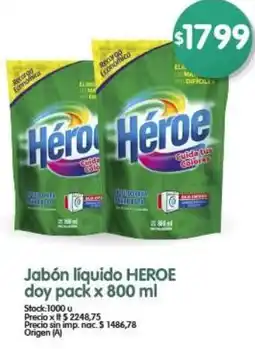 Supermercados Buenos Días Jabón líquido HEROE oferta