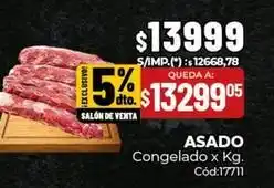 Diarco Asado congelado x kg. cód:17711 oferta