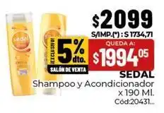 Diarco Sedal - shampoo y acondicionador x 190 ml. cód:20431 oferta