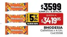 Diarco Rhodesia - galletitas x 4 un. cód:33098 oferta