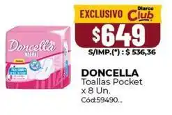 Diarco Doncella - toallas pocket x 8 un. cód:59490 oferta