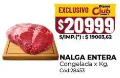 Diarco Nalga entera congelada x kg. cód:28453 oferta