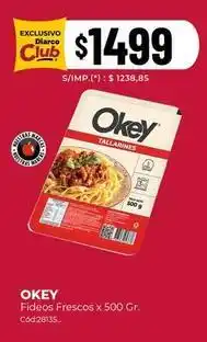 Diarco Okey - fideos frescos x 500 gr. cód: 28135 oferta