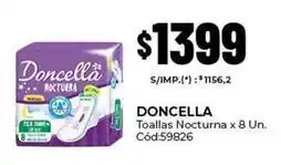 Diarco Doncella - toallas nocturna x 8 un. cód:59826 oferta