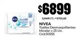 Diarco Nivea - toallas desmaquillantes micelar x 25 un. cód:30555 oferta